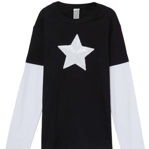 Long Sleeve Two Tone T shirt - Sequin Star